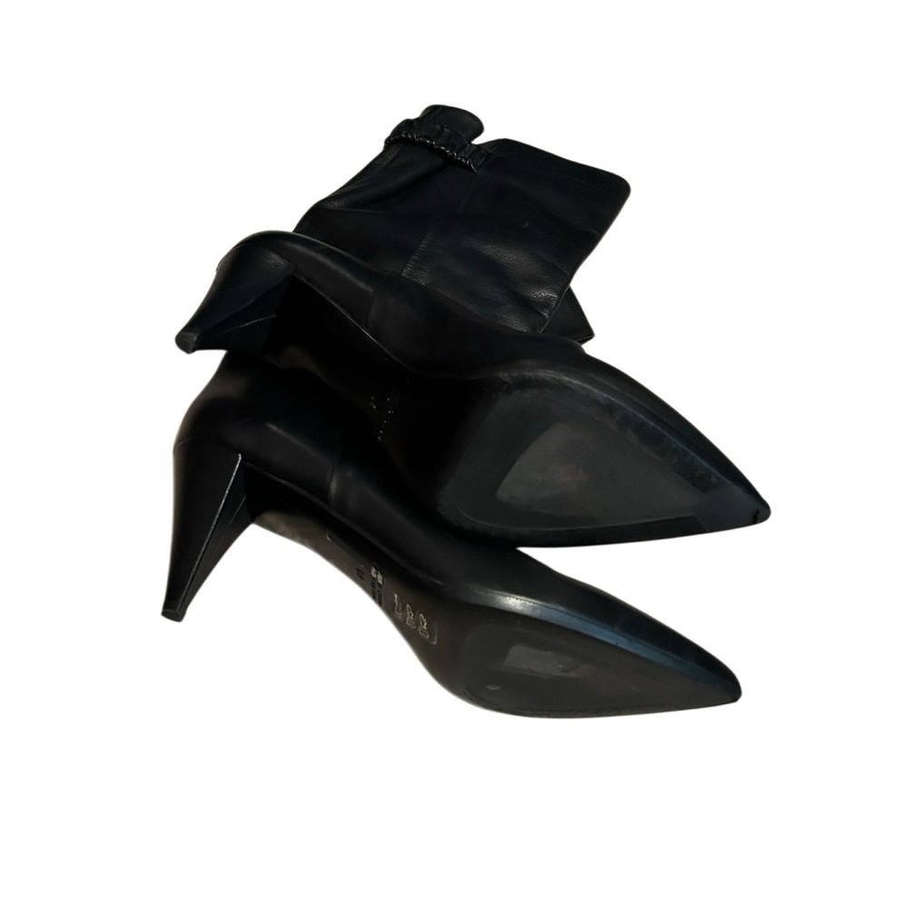 Vince Camuto Sleek Black Leather Heeled Boots - Picture 10 of 11